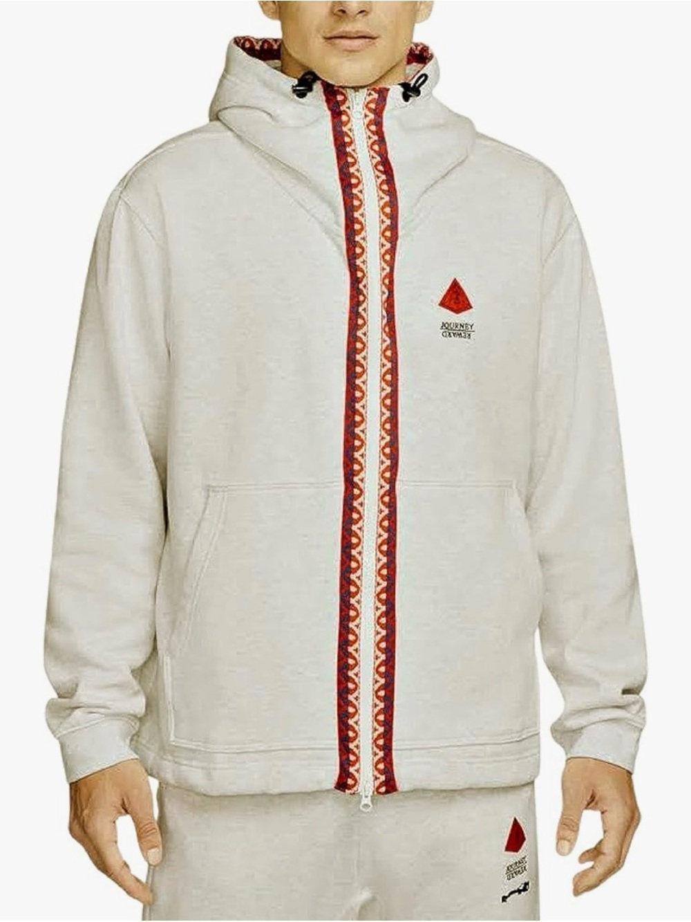 Nike Kyrie Irving Mens Full Zip-Up Hoodie Jacket DA6689-051 Grey Size Medium